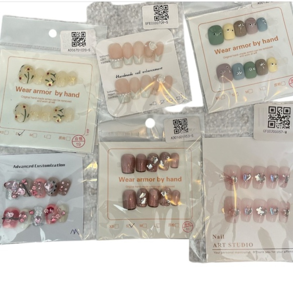 Decorative Press on Nails 6 packs Assorted